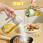 2-in-1 Glass Oil Sprayer Bottle – 470ml
